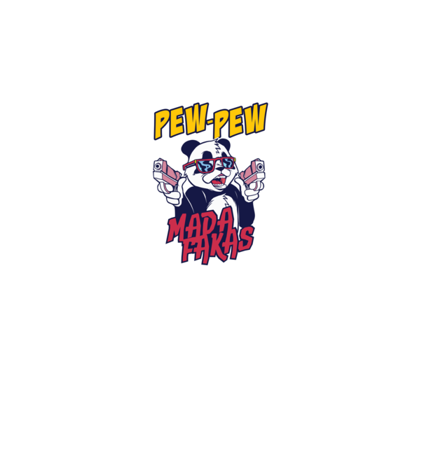 Pew Pew Pew Madafakas Panda model albastru regal pe tricou