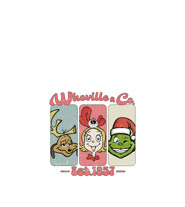 Whoville & Co - Grinch model alb pe tricou