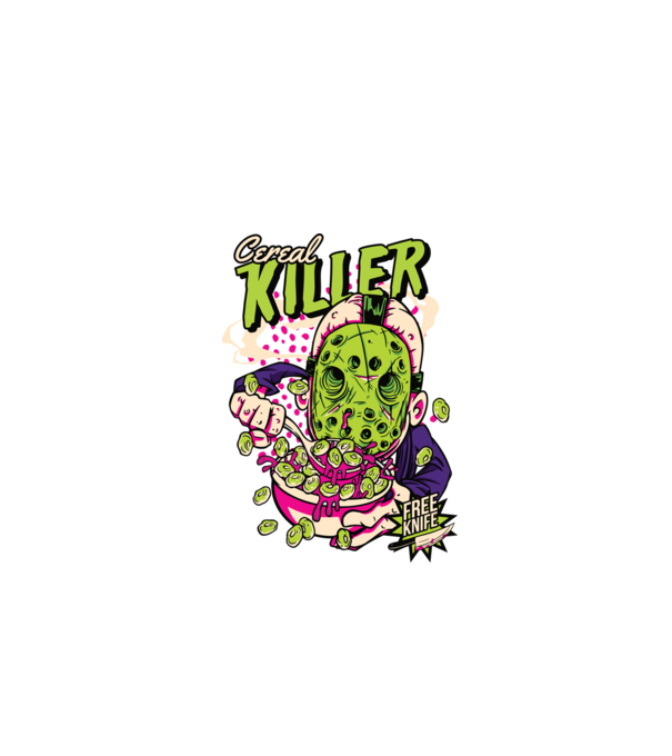 Cereal Killer model albastru închis pe tricou
