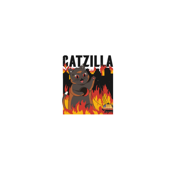 Anime Catzilla model alb pe tricou