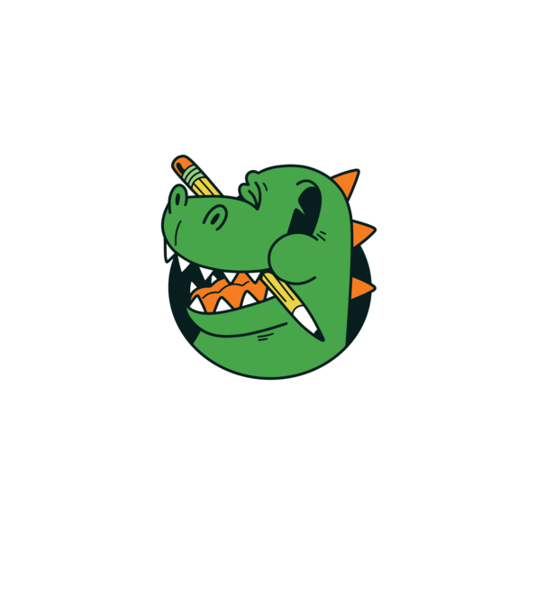 Elev Dinozaur drăguț model alb pe tricou