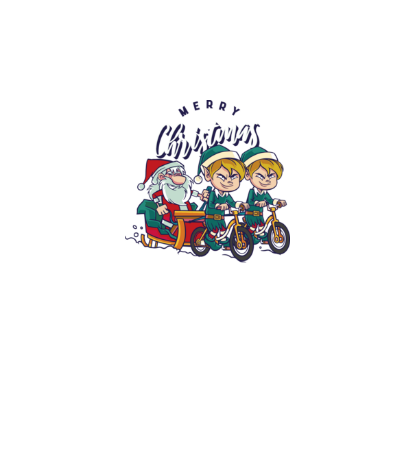 Merry Christmas Moș Crăciun cu sanie cu bicicletă model gri pe tricou