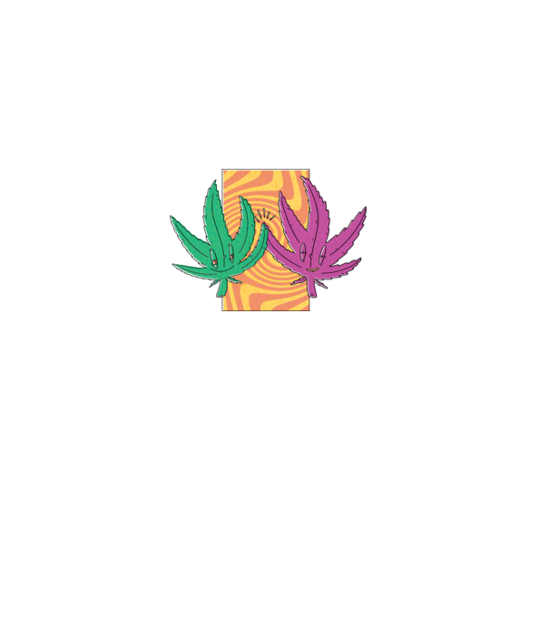 Frunze marijuana salut model albastru închis pe tricou