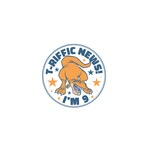 'T-rex Terrific news i''m 9' model albastru deschis pe tricou