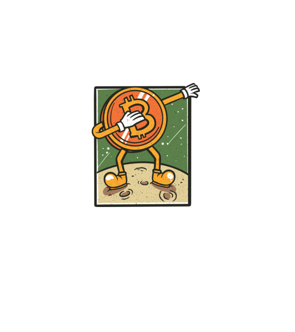 Bitcoin DAB model alb pe tricou