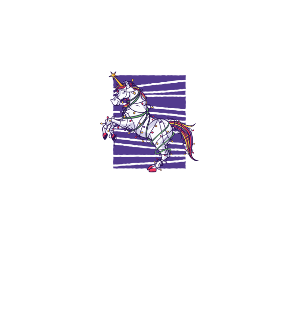 Unicorn pom de Crăciun model alb pe tricou
