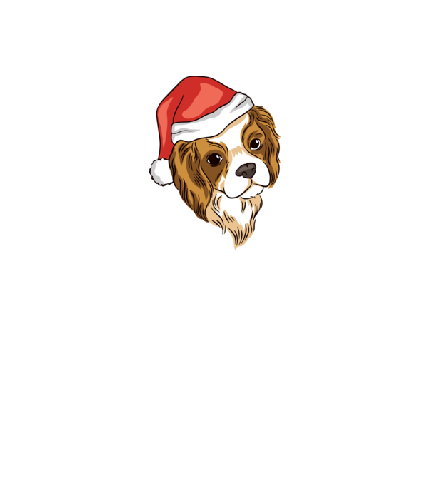 Santa Cocker Spaniel model alb pe tricou