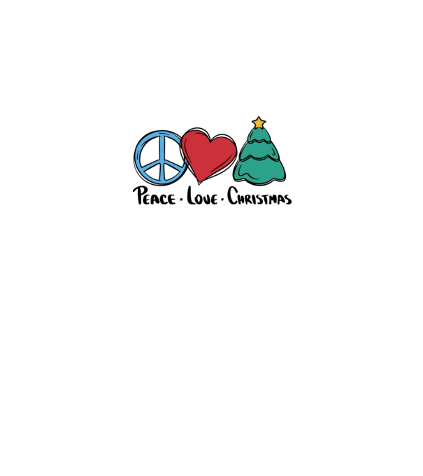 Peace Love Crăciun model alb pe tricou