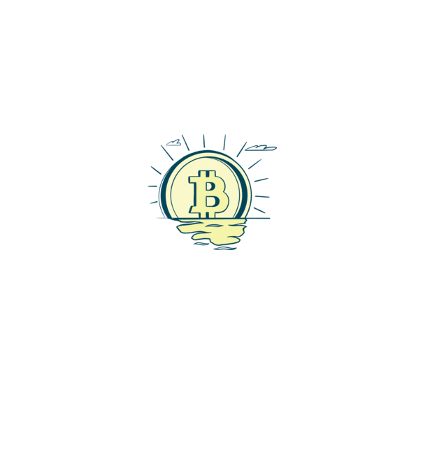 Bitcoin sunrise model albastru regal pe tricou