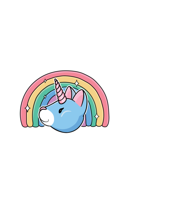 Pisică Unicorn model alb pe tricou