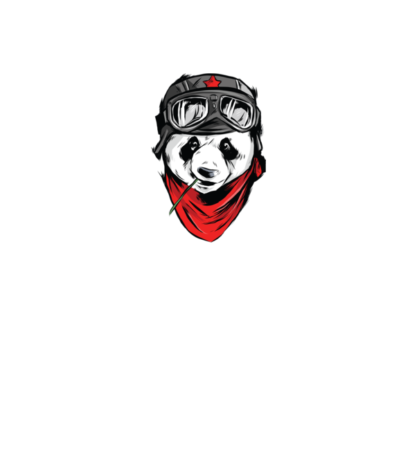 Panda Gerilla model negru pe tricou