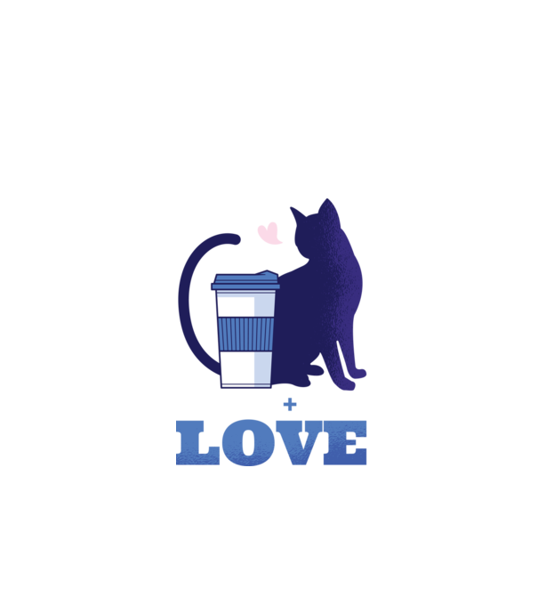 Cafea + Pisici = dragoste model negru pe tricou
