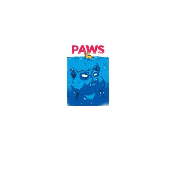 Paws Pisică la atac model negru pe tricou
