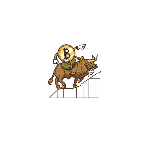 Taur Bitcoin model gri pe tricou
