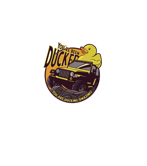 'You''ve been ducked - Off road SUV' model negru pe tricou