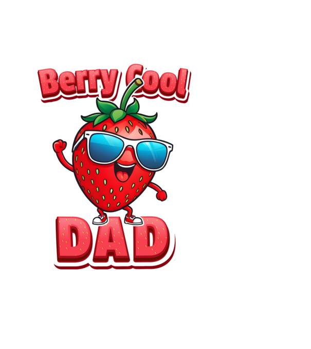 Berry Cool Dad Strawberry model negru pe tricou