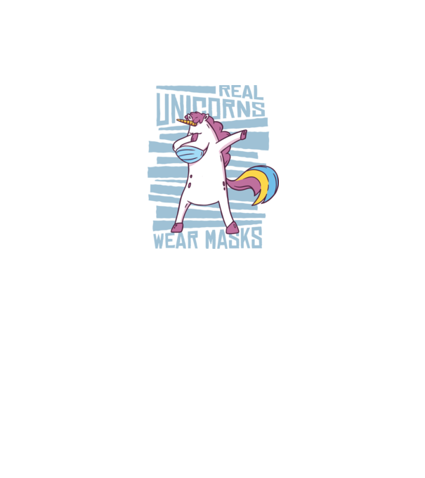 Unicorn DAB Mască model negru pe tricou