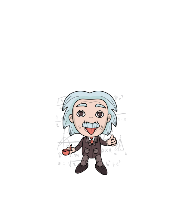 Caricatură Einstein model negru pe tricou