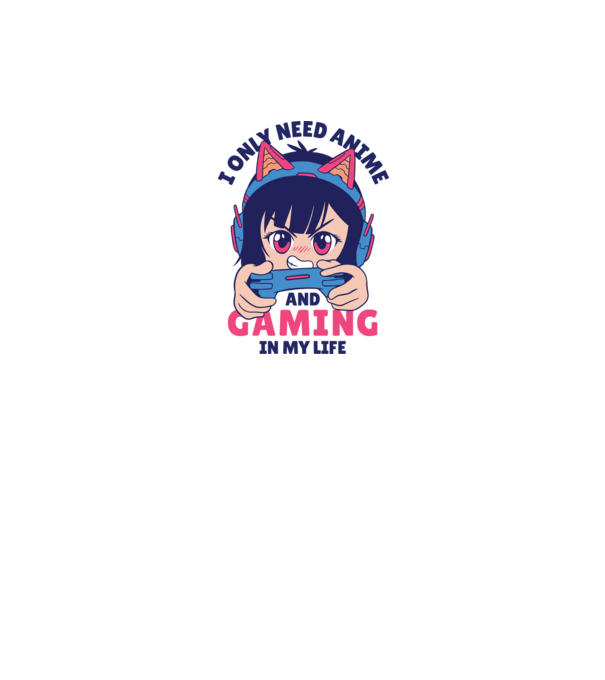 Am nevoie doar de Anime și Jocuri model alb pe tricou