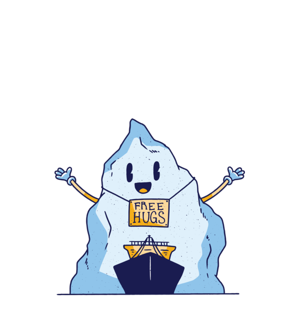 Titanic Iceberg Free Hugs model turcoaz pe tricou
