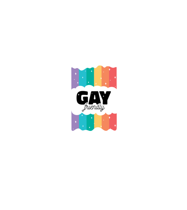 Gay friendly model negru pe tricou