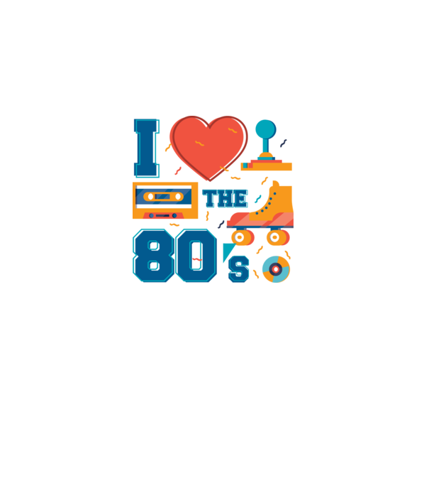 'I love the 80s - Iubesc anii ''80' model alb pe tricou
