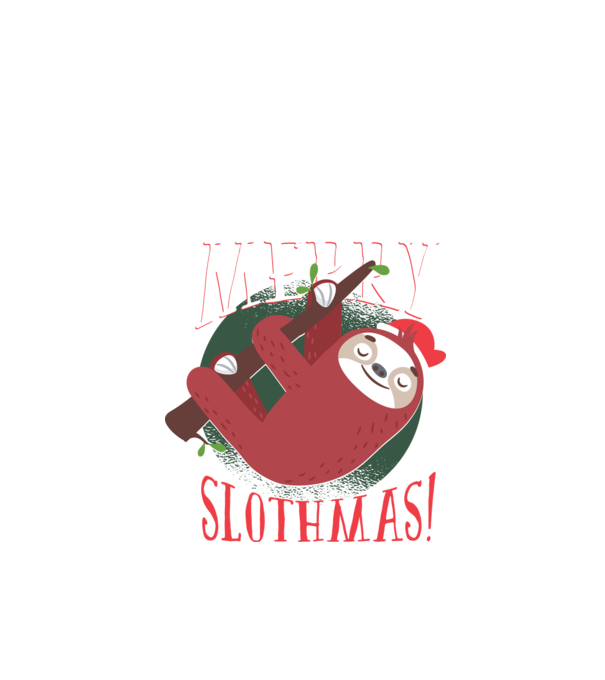 Merry Slothmas Crăciun cu Leneș model negru pe tricou