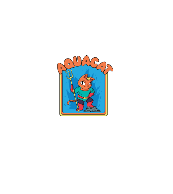 Aquacat model albastru regal pe tricou