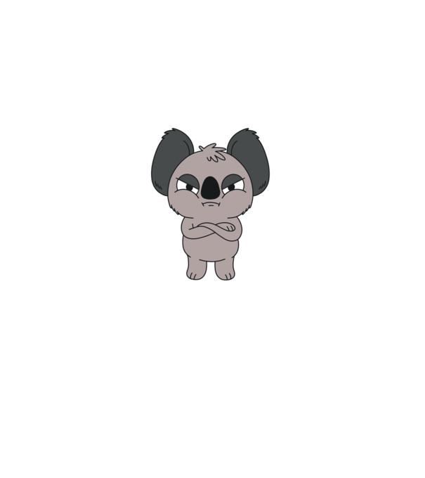 Koala Supărat model gri pe tricou