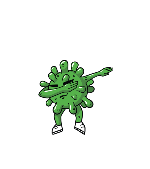 Coronavirus DAB dans model verde de măr pe tricou