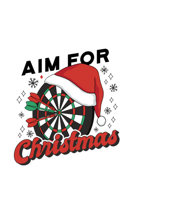 Darts Crăciun model alb pe tricou