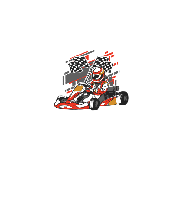Gokart model negru pe tricou