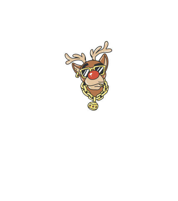 Gangster Reindeer model alb pe tricou