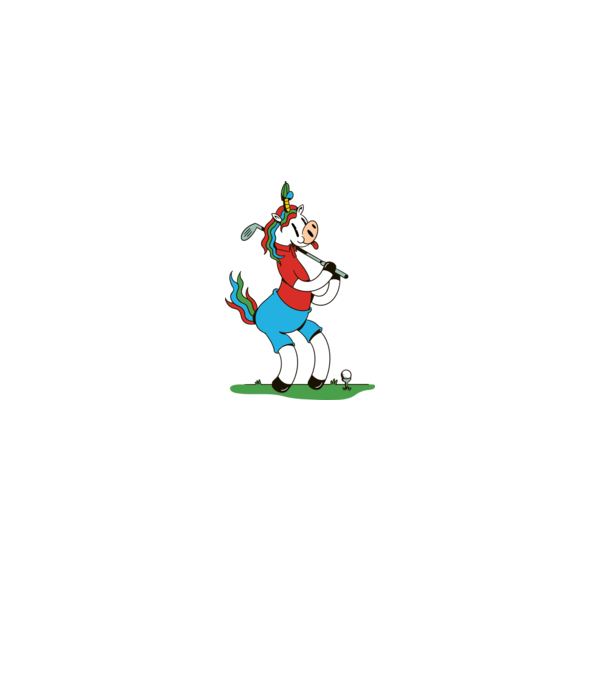 Unicorn jucător de golf model alb pe tricou