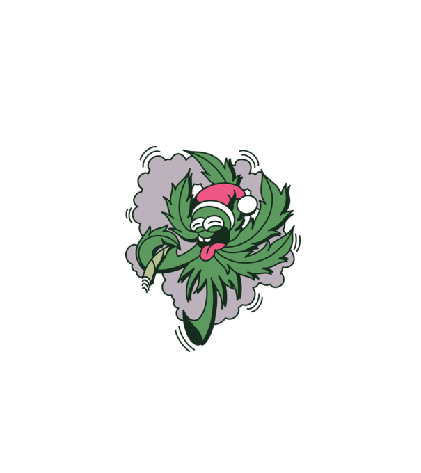 Marijuana Santa model albastru închis pe tricou