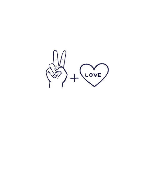 Peace + Love model gri pe tricou