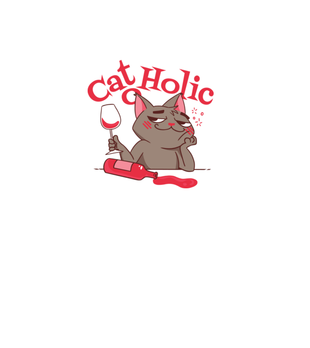 Catoholic - iubitor de pisici model alb pe tricou