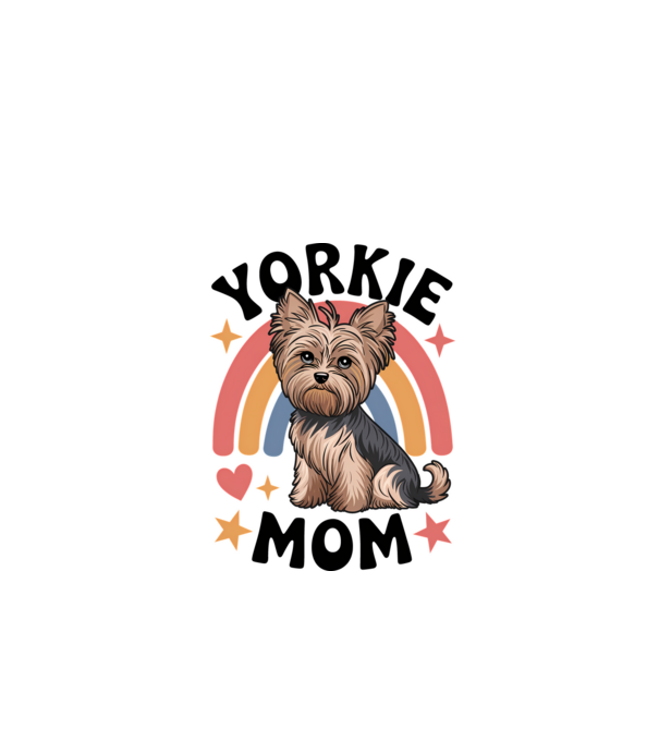 Yorkie Mom Alb model alb pe tricou
