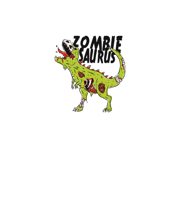 Zombiesaurus - Dinozaur Zombie model alb pe tricou