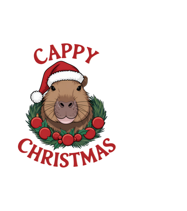 Cappy Christmas 2 model alb pe tricou