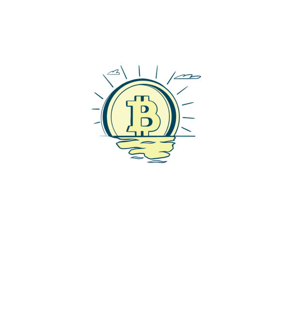 Bitcoin sunrise model turcoaz pe tricou