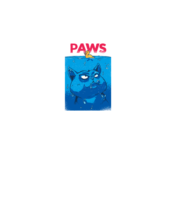 Paws Pisică la atac model negru pe tricou