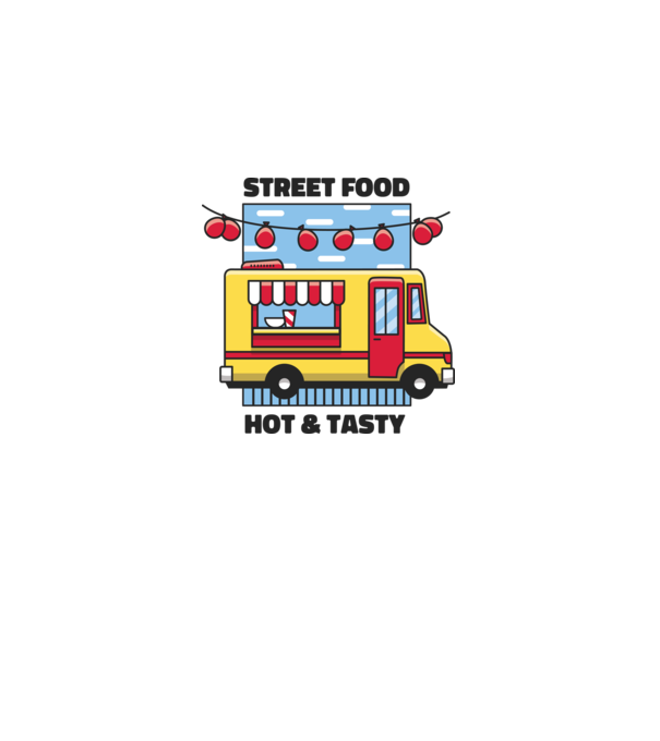Foodtruck model albastru regal pe tricou