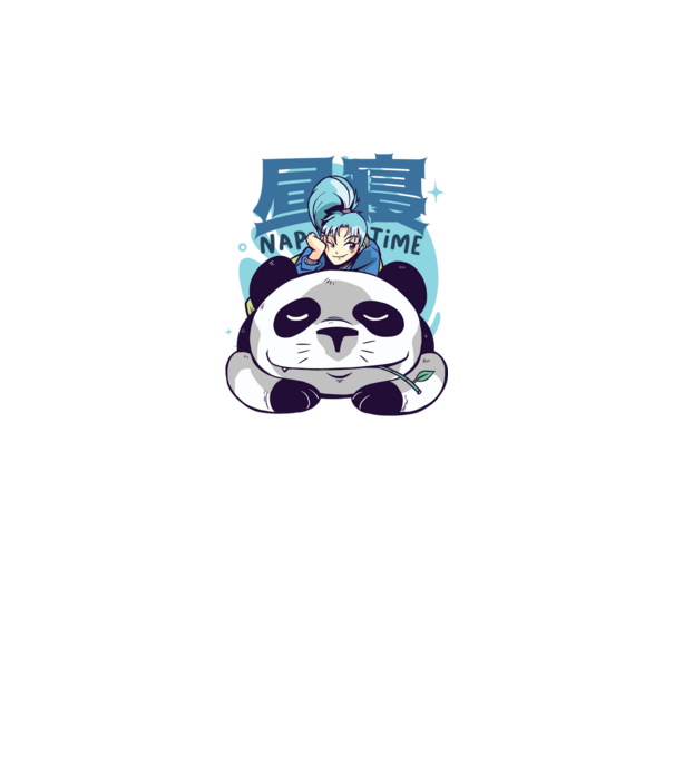 Anime Panda relaxare model alb pe tricou