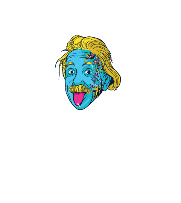 Hippy Albert Einstein model alb pe tricou