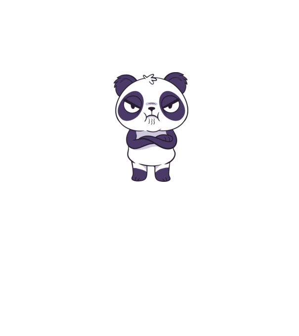 Panda furios model roz pe tricou