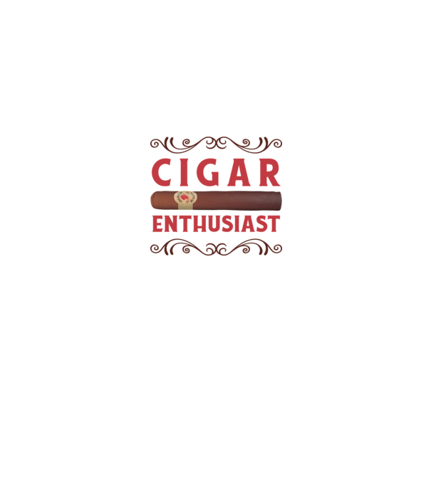 Pasionat de trabucuri model alb pe tricou