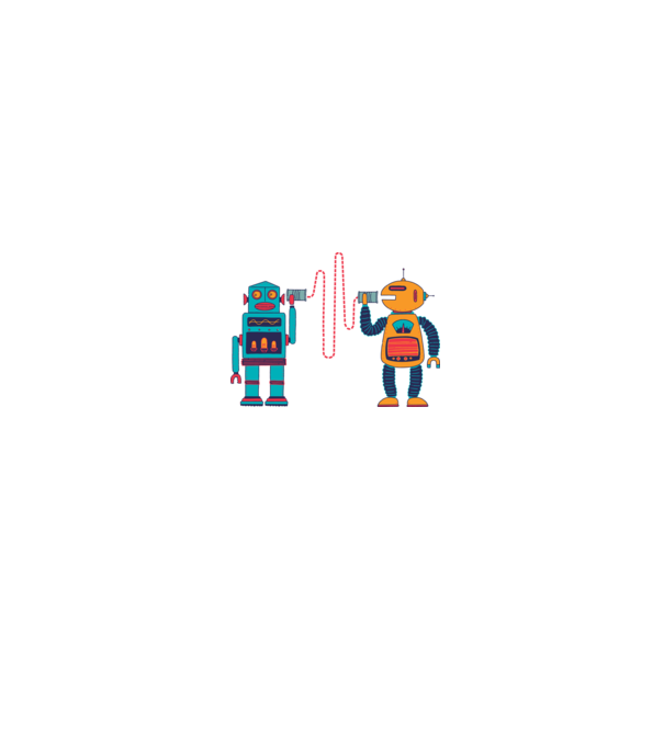 Walkie Talkie Robot model alb pe tricou