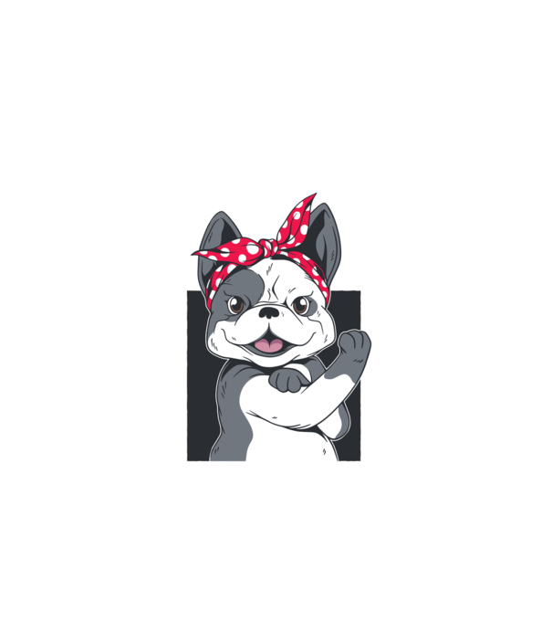 Bulldog Francez model gri pe tricou