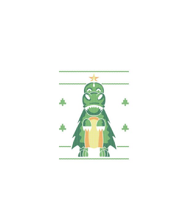 T-rex cu pulovăr urât model negru pe tricou
